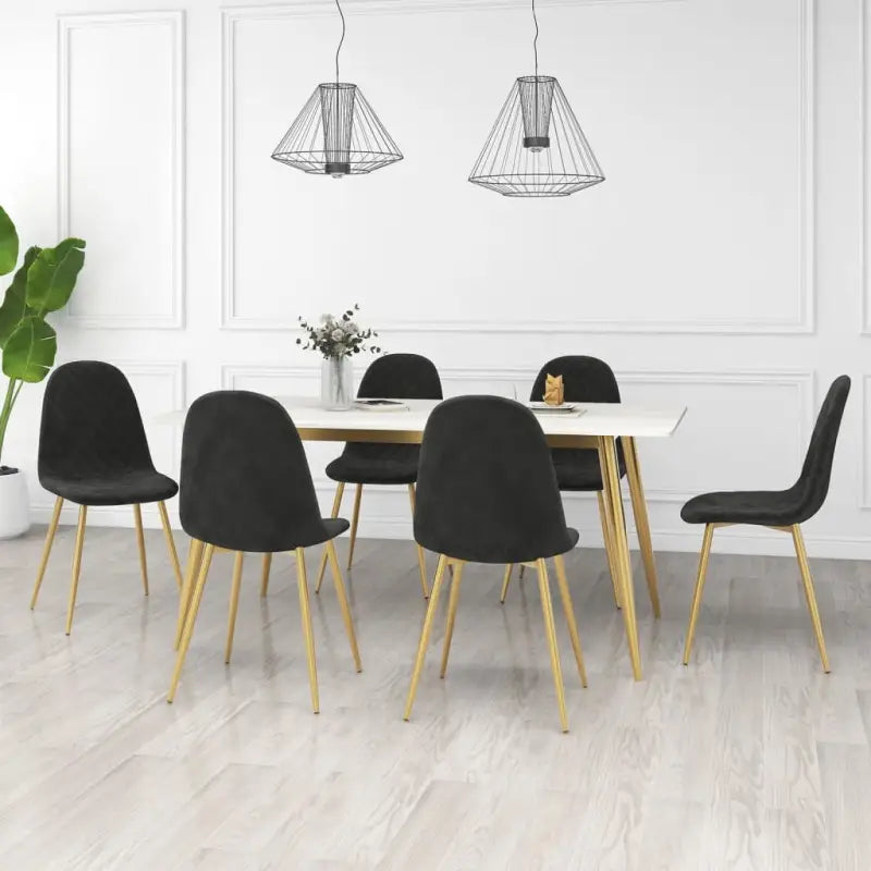 Eetkamerstoelen met een minimalistische en elegante uitstraling - Zwart / 6 - Eetkamerstoelen