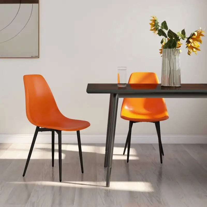 Eetkamerstoelen met eigentijdse charme en gemakkelijk onderhoud - Oranje / 2 - Eetkamerstoelen