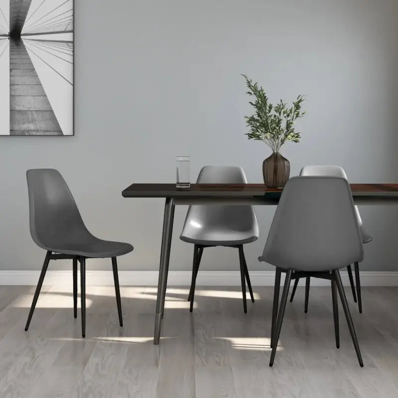 Eetkamerstoelen met eigentijdse charme en gemakkelijk onderhoud - Grijs / 4 - Eetkamerstoelen