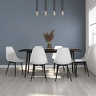 Eetkamerstoelen met eigentijdse charme en gemakkelijk onderhoud - Wit / 6 - Eetkamerstoelen