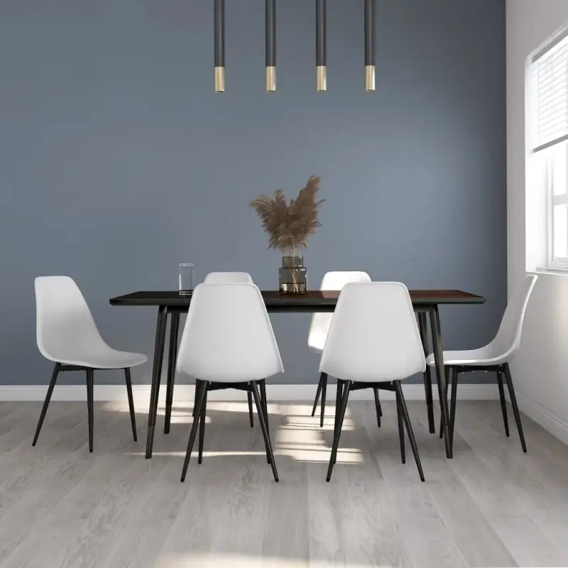 Eetkamerstoelen met eigentijdse charme en gemakkelijk onderhoud - Wit / 6 - Eetkamerstoelen