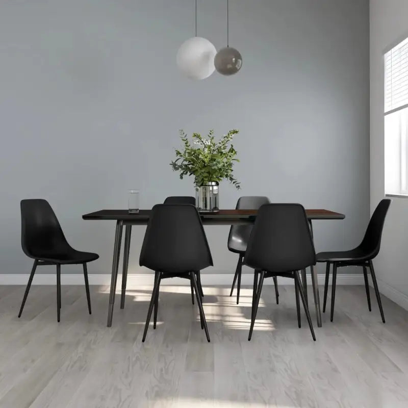 Eetkamerstoelen met eigentijdse charme en gemakkelijk onderhoud - Zwart / 6 - Eetkamerstoelen
