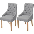 Eetkamerstoelen met eikenhouten poten levering bevat elegant design - Lichtgrijs / 2 - Eetkamerstoelen