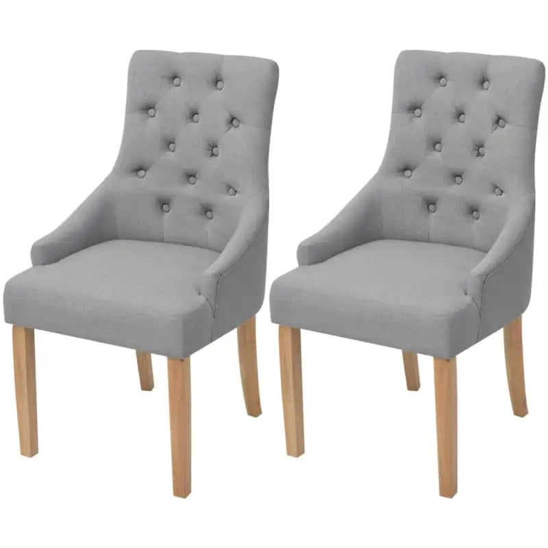Eetkamerstoelen met eikenhouten poten levering bevat elegant design - Lichtgrijs / 2 - Eetkamerstoelen
