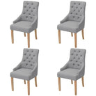 Eetkamerstoelen met eikenhouten poten levering bevat elegant design - Lichtgrijs / 4 - Eetkamerstoelen