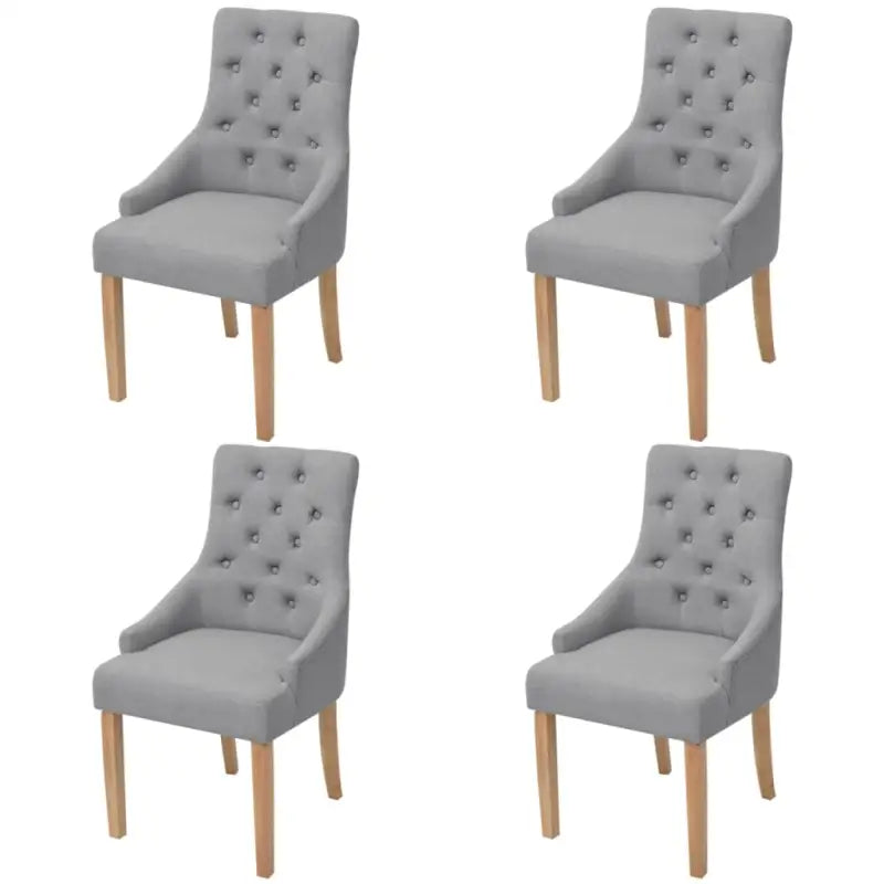 Eetkamerstoelen met eikenhouten poten levering bevat elegant design - Lichtgrijs / 4 - Eetkamerstoelen