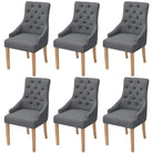 Eetkamerstoelen met eikenhouten poten levering bevat elegant design - Donkergrijs / 6 - Eetkamerstoelen