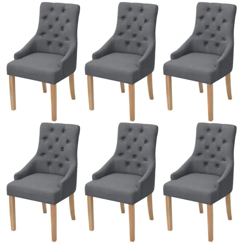 Eetkamerstoelen met eikenhouten poten levering bevat elegant design - Donkergrijs / 6 - Eetkamerstoelen