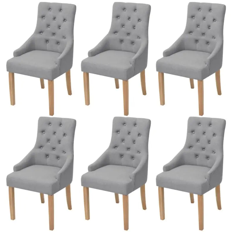 Eetkamerstoelen met eikenhouten poten levering bevat elegant design - Lichtgrijs / 6 - Eetkamerstoelen