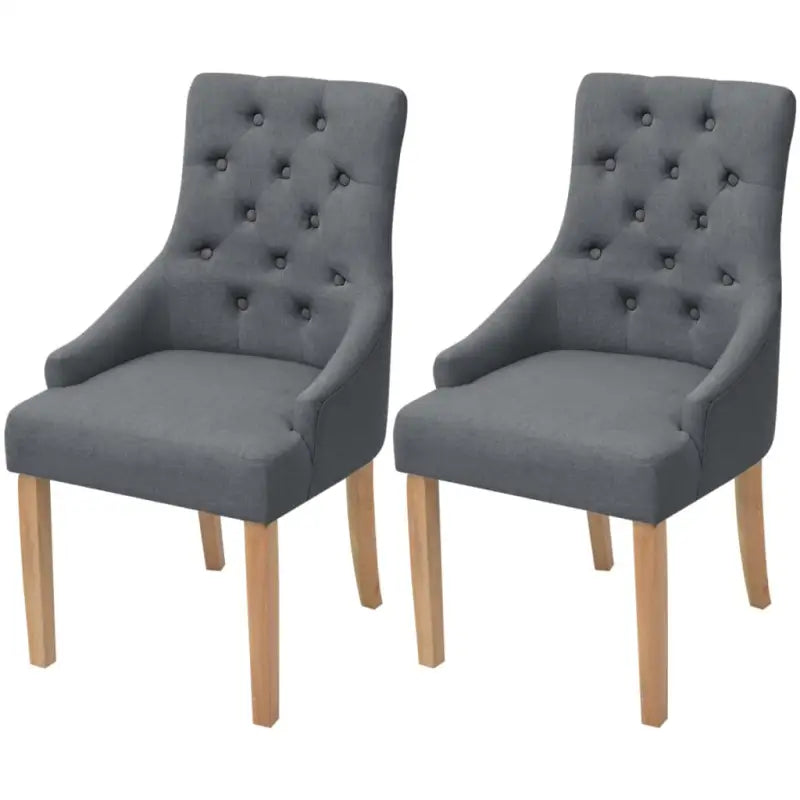 Eetkamerstoelen met eikenhouten poten levering bevat elegant design - Donkergrijs / 2 - Eetkamerstoelen