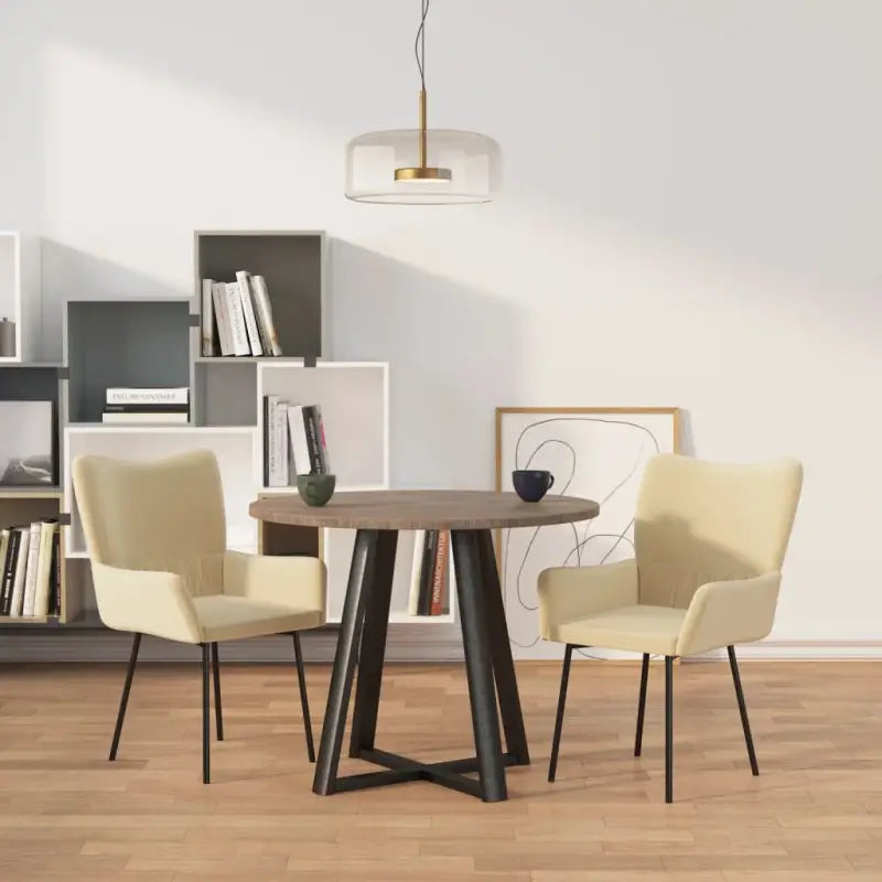 Eetkamerstoelen met elegant fluweel voor een stijlvolle uitstraling - Crème / 2 - Eetkamerstoelen