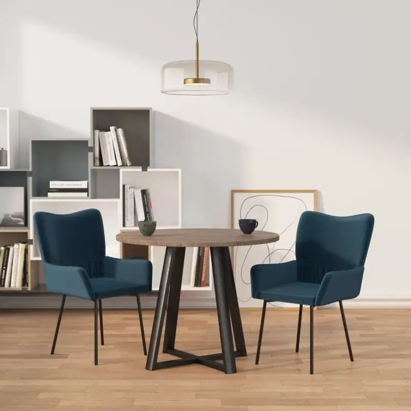 Eetkamerstoelen met elegant fluweel voor een stijlvolle uitstraling - Blauw / 2 - Eetkamerstoelen