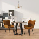 Eetkamerstoelen met elegant fluweel voor een stijlvolle uitstraling - Bruin / 2 - Eetkamerstoelen