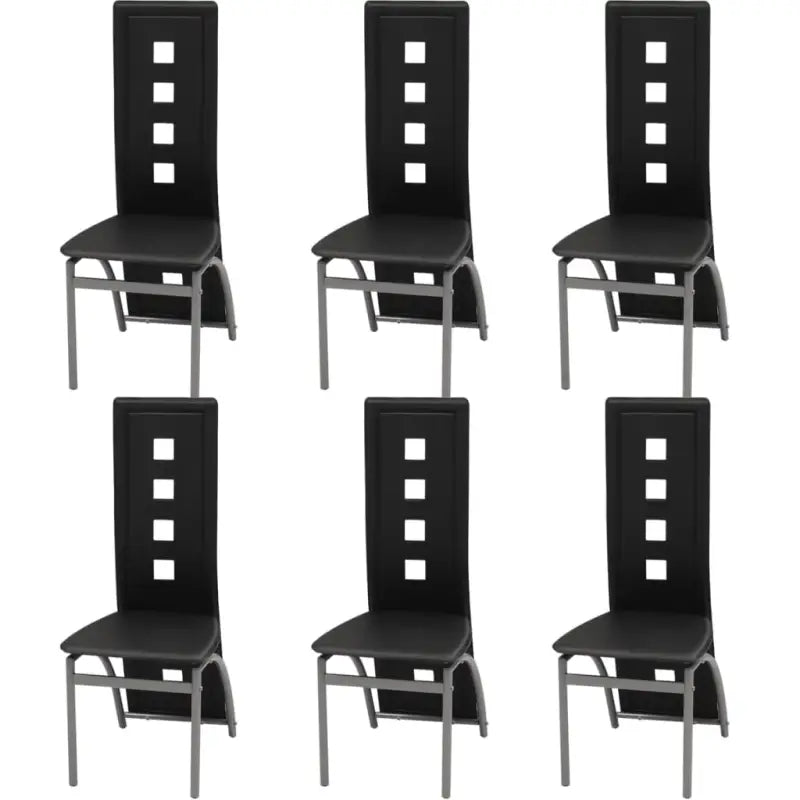 Eetkamerstoelen met ergonomisch ontwerp levering bevat stijlvolle en tijdloze look - Zwart / 6 - Eetkamerstoelen