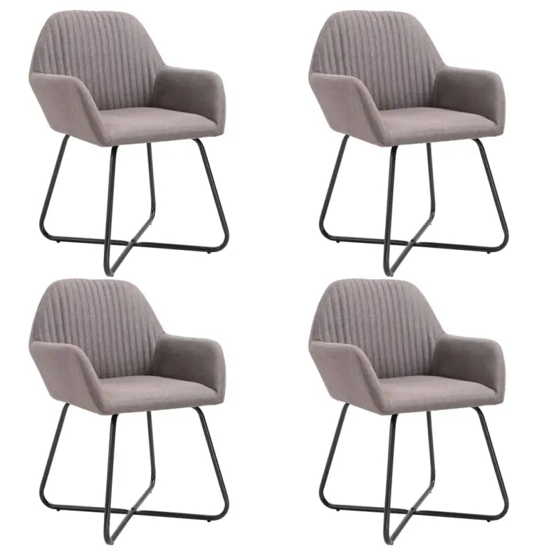 Eetkamerstoelen met gepoedercoat stalen poten en comfortabele stof - Taupe / 4 - Eetkamerstoelen