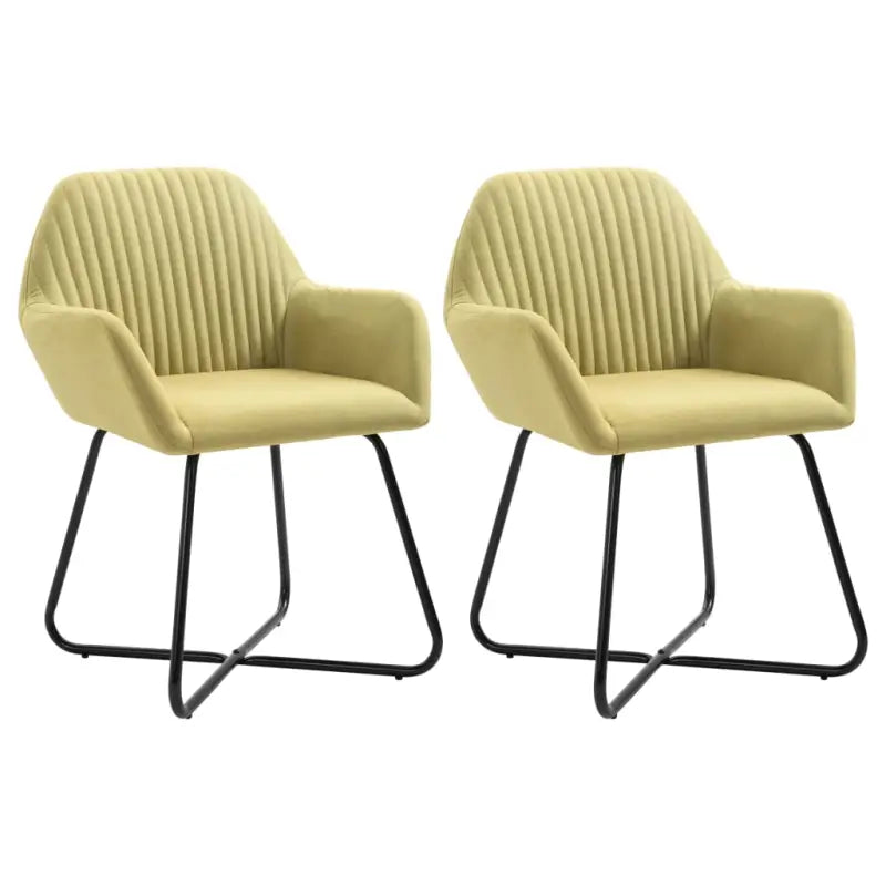 Eetkamerstoelen met gepoedercoat stalen poten en comfortabele stof - Groen / 2 - Eetkamerstoelen