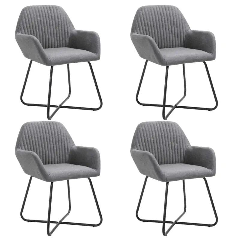 Eetkamerstoelen met gepoedercoat stalen poten en comfortabele stof - Donkergrijs / 4 - Eetkamerstoelen