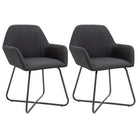 Eetkamerstoelen met gepoedercoat stalen poten en comfortabele stof - Zwart / 2 - Eetkamerstoelen