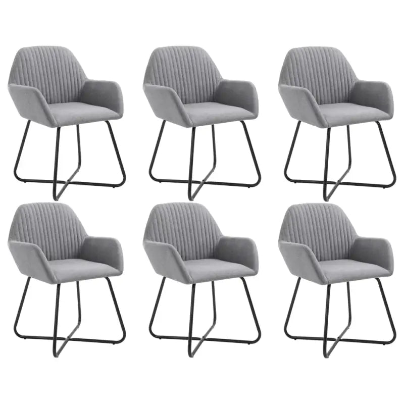 Eetkamerstoelen met gepoedercoat stalen poten en comfortabele stof - Lichtgrijs / 6 - Eetkamerstoelen