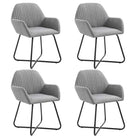 Eetkamerstoelen met gepoedercoat stalen poten en comfortabele stof - Lichtgrijs / 4 - Eetkamerstoelen