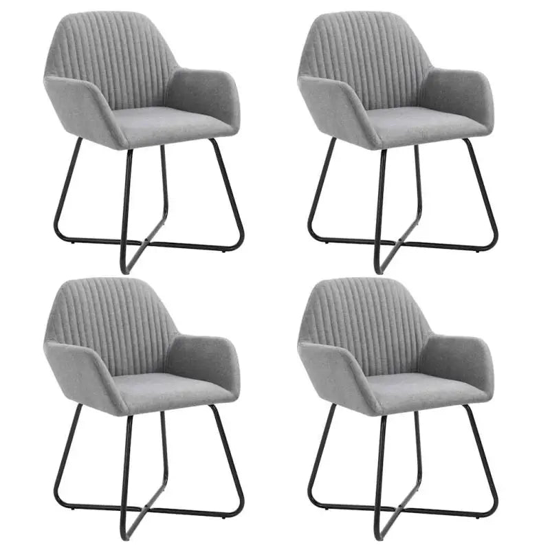 Eetkamerstoelen met gepoedercoat stalen poten en comfortabele stof - Lichtgrijs / 4 - Eetkamerstoelen