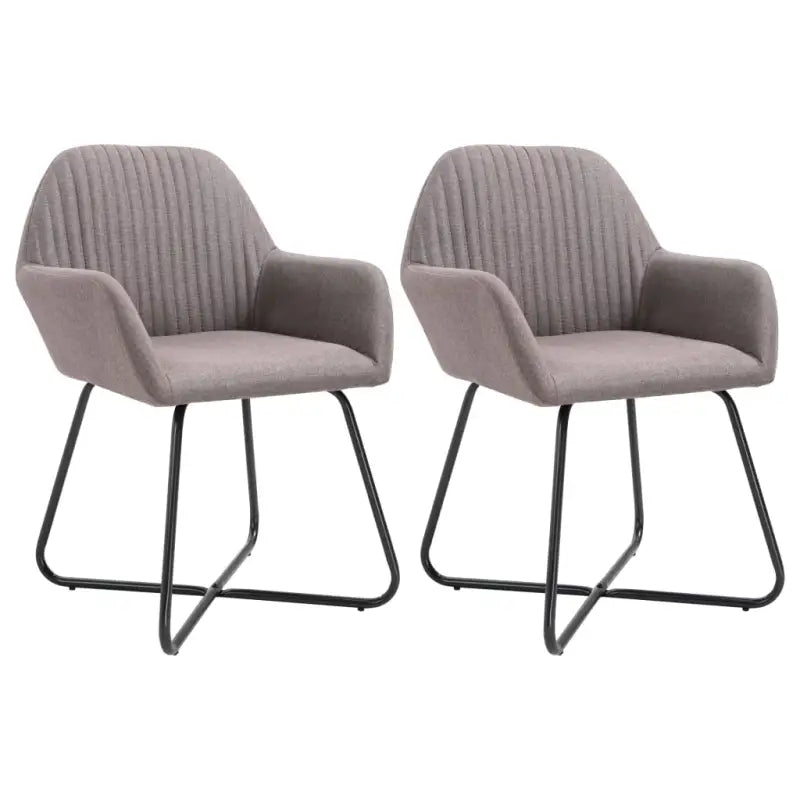 Eetkamerstoelen met gepoedercoat stalen poten en comfortabele stof - Taupe / 2 - Eetkamerstoelen