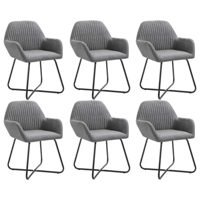 Eetkamerstoelen met gepoedercoat stalen poten en comfortabele stof - Donkergrijs / 6 - Eetkamerstoelen