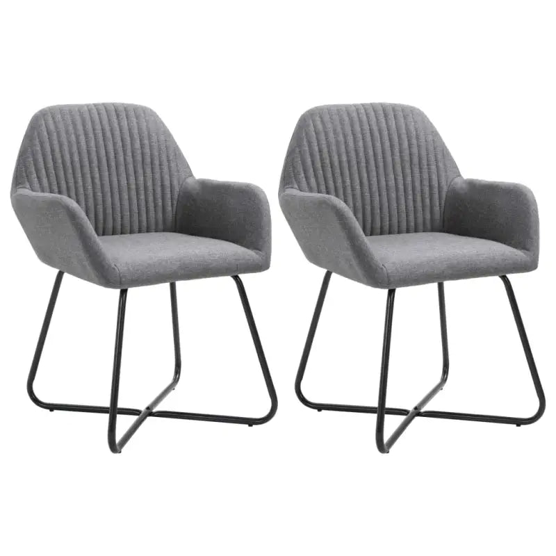 Eetkamerstoelen met gepoedercoat stalen poten en comfortabele stof - Donkergrijs / 2 - Eetkamerstoelen