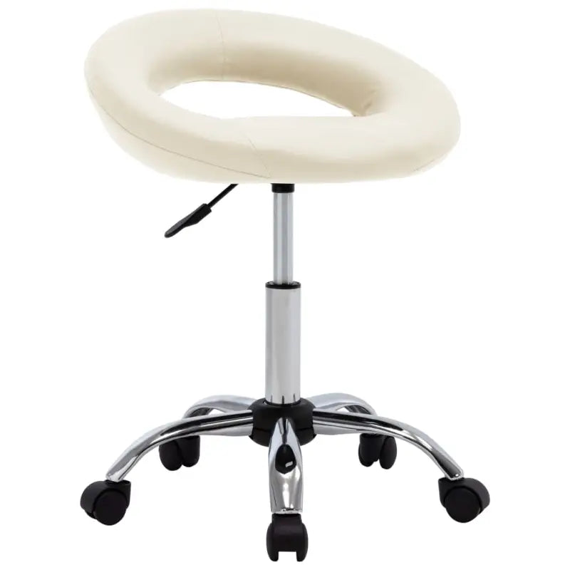 Eetkamerstoelen met graden draaibaar en verchroomd staal design - Crème / 1 - Eetkamerstoelen