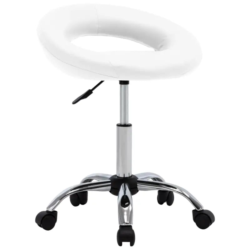 Eetkamerstoelen met graden draaibaar en verchroomd staal design - Wit / 1 - Eetkamerstoelen