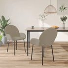 Eetkamerstoelen met hoogte armleuning en luxe fluweel design - Lichtgrijs / 2 - Eetkamerstoelen