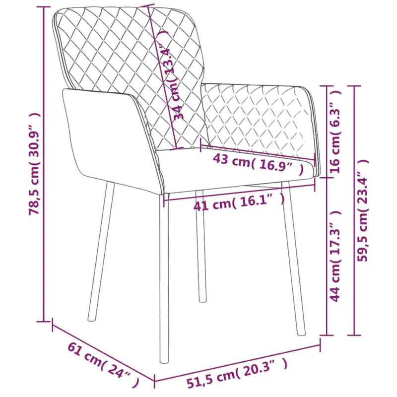 Eetkamerstoelen met hoogte armleuning en luxe fluweel ontwerp - Eetkamerstoelen
