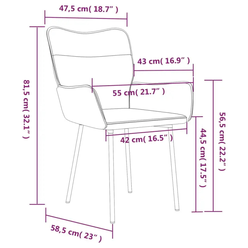 Eetkamerstoelen met hoogte armleuningen en elegant fluweel design - Eetkamerstoelen