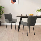 Eetkamerstoelen met hoogte armleuningen en elegant fluweel design - Donkergrijs / 2 - Eetkamerstoelen
