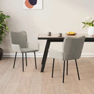 Eetkamerstoelen met hoogte armleuningen en elegant fluweel design - Lichtgrijs / 2 - Eetkamerstoelen