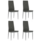 Eetkamerstoelen met houten frame en stalen poten inclusief levering - Grijs / 4 - Eetkamerstoelen