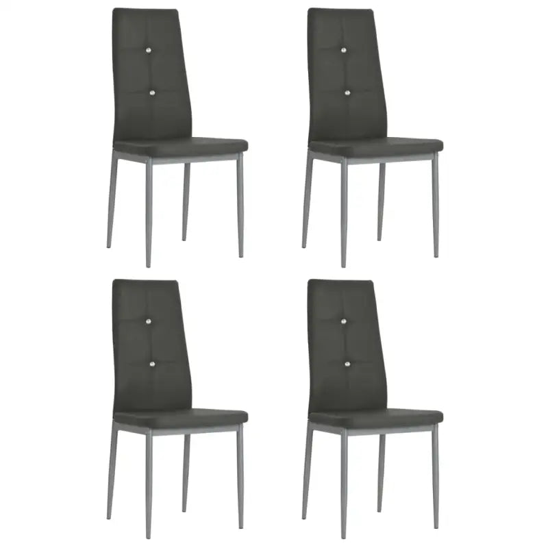 Eetkamerstoelen met houten frame en stalen poten inclusief levering - Grijs / 4 - Eetkamerstoelen