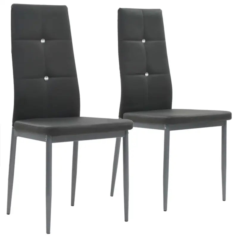 Eetkamerstoelen met houten frame en stalen poten inclusief levering - Grijs / 2 - Eetkamerstoelen