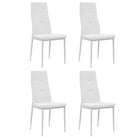 Eetkamerstoelen met houten frame en stalen poten inclusief levering - Wit / 4 - Eetkamerstoelen