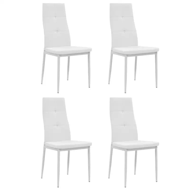 Eetkamerstoelen met houten frame en stalen poten inclusief levering - Wit / 4 - Eetkamerstoelen