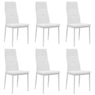 Eetkamerstoelen met houten frame en stalen poten inclusief levering - Wit / 6 - Eetkamerstoelen