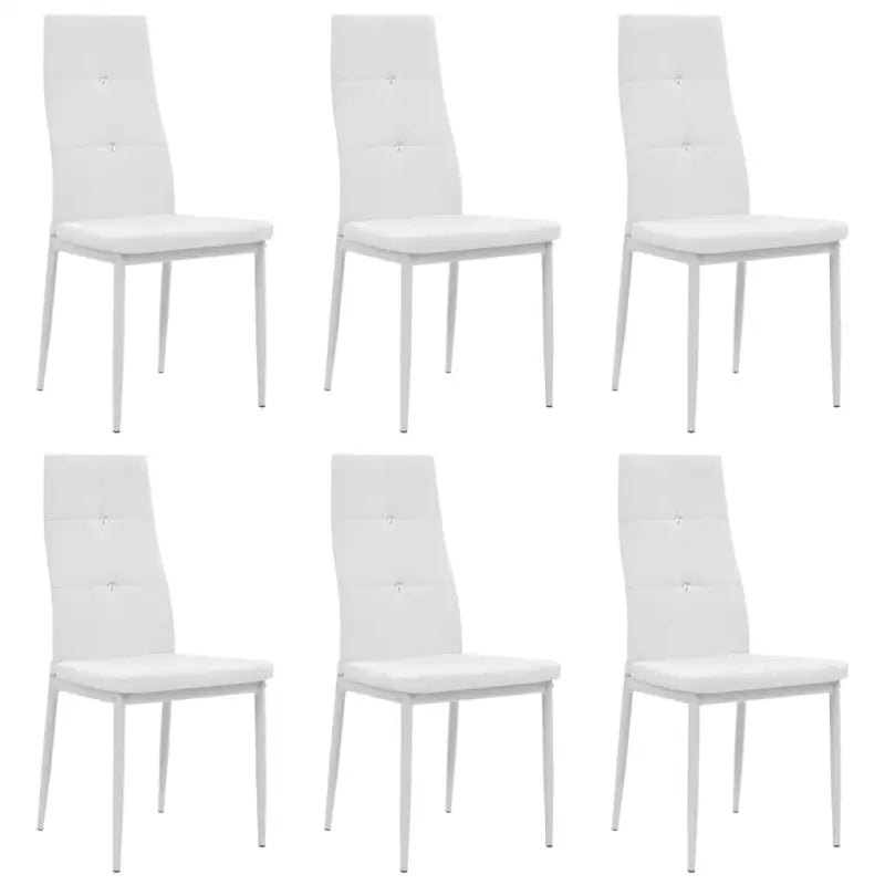 Eetkamerstoelen met houten frame en stalen poten inclusief levering - Wit / 6 - Eetkamerstoelen