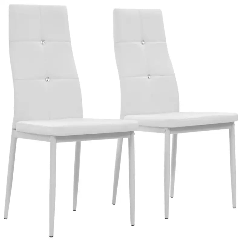 Eetkamerstoelen met houten frame en stalen poten inclusief levering - Wit / 2 - Eetkamerstoelen
