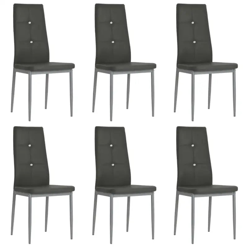 Eetkamerstoelen met houten frame en stalen poten inclusief levering - Grijs / 6 - Eetkamerstoelen