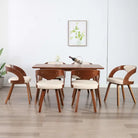 Eetkamerstoelen met houten frame levering bevat elegant en modern ontwerp - Crème en donkerbruin / 6 - Eetkamerstoelen