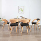 Eetkamerstoelen met houten frame levering bevat elegant en modern ontwerp - Zwart en lichtbruin / 6 - Eetkamerstoelen
