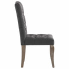 Eetkamerstoelen met knopontwerp in linnen-look stof levering bevat - Eetkamerstoelen