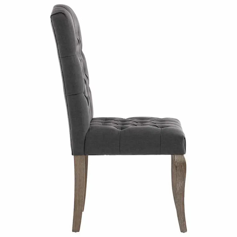Eetkamerstoelen met knopontwerp in linnen-look stof levering bevat - Eetkamerstoelen