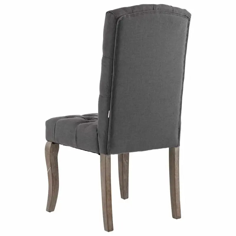 Eetkamerstoelen met knopontwerp in linnen-look stof levering bevat - Eetkamerstoelen