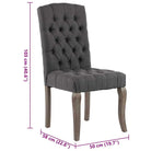 Eetkamerstoelen met knopontwerp in linnen-look stof levering bevat - Eetkamerstoelen